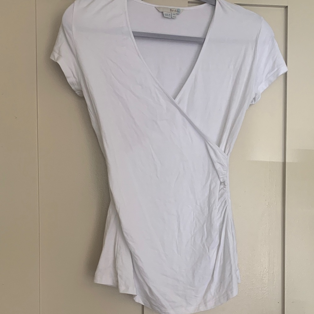Boden Women's White Wrap Top